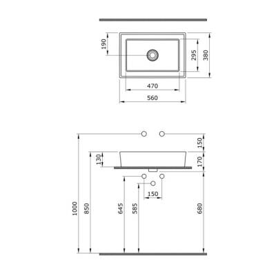 Bocchi Vessel Lavabo Çanak 56 cm Mat Yasemin 1172-007-0125 - 2