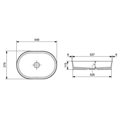 Bocchi Sottile Slim Line Çanak Lavabo 55 Cm Mat Beyaz 1521-002-0125 - 2