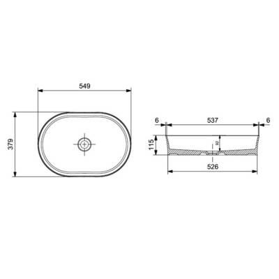 Bocchi Sottile Slim Line Çanak Lavabo 55 Cm Mat Siyah 1521-004-0125 - 2