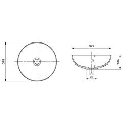 Bocchi Sottile Slim Line Çanak Lavabo 38 cm Mat Kahverengi 1494-025-0125 - 2