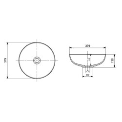 Bocchi Sottile Slim Line Çanak Lavabo 38 cm Parlak Siyah 1494-005-0125 - 2