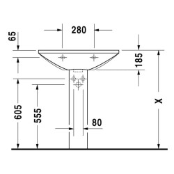 Duravit Caro Lavabo 70cm Tek Batarya Delikli Beyaz 0434700000 - 4