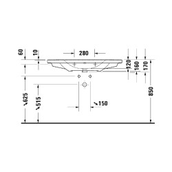 Duravit D-Neo Etajerli Lavabo 100cm 236710 - 3