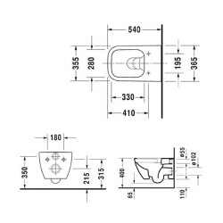 Duravit Happy D.2 Rimless Asma Klozet Antrasit 2222398975 - 3