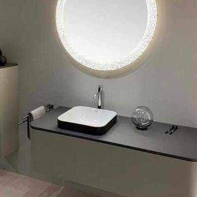 Duravit Happy D.2 Plus Tezgah Üstü Lavabo 40 cm Beyaz-Mat Antrasit 2359406100 - 2