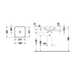 Duravit Happy D.2 Plus Lavabo Çanak 40 x 40 cm Beyaz 2359400000 - 2