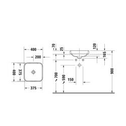 Duravit Lavabo Çanak Happy D.2 Plus 40 x 40 cm, Antrasit Mat 2359401300 - 3