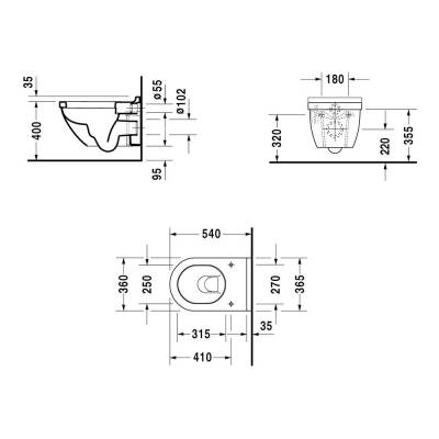 Duravit Asma Klozet Seti Starck 3 Rimless® Hygiene Glaze 45273920A1 - 4