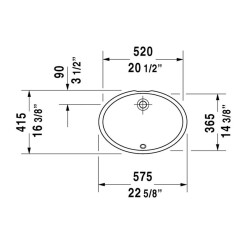 Duravit Dune Tezgah Altı Lavabo 52 cm 048157 - 2