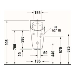 Duravit Elektrikli Pisuvar ME by Starck Rimless® 2809310093 - 3