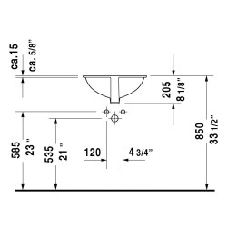 Duravit Tezgah Altı Lavabo Dune 46 cm 048146 - 3