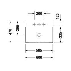 Duravit Tezgah Üstü Lavabo DuraSquare DuraCeram® 60 cm 235360 - 2