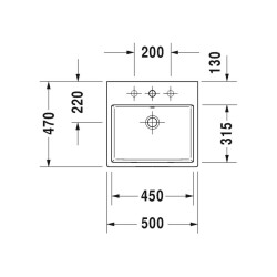 Duravit Tezgah Üstü Lavabo Vero Air 50 cm 235050 - 2