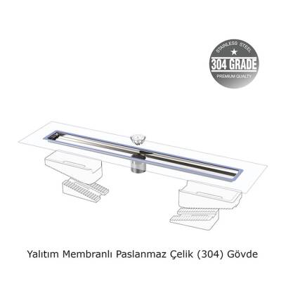 Evimetal Prodiline Duş Kanalı 50 cm 304 Kalite Paslanmaz Kokusuz Yan çık. PDK.1050.50.1.S.I - 4