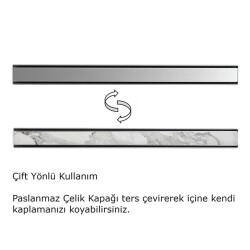 Evimetal Prodiline Duş Kanalı 50 cm 304 Kalite Paslanmaz Kokusuz Yan çık. PDK.1050.50.1.S.I - 5