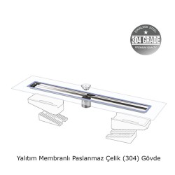 Evimetal Prodiline Duş Kanalı 80 cm 304 Kalite Paslanmaz Kokusuz Yan çık. PDK.1050.80.1.S.I - 4