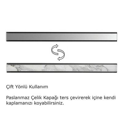 Evimetal Prodiline Duş Kanalı 80 cm 304 Kalite Paslanmaz Kokusuz Yan çık. PDK.1050.80.1.S.I - 5