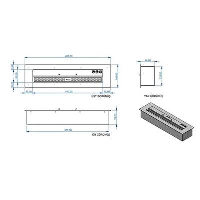 Fiamma Bruna Bacasız Burner Şömine Hazne 60 Cm FB-60 - 4