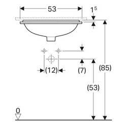 Geberit Variform Dikdörtgen Tezgah Altı Lavabo 500.762.01.2 - 3