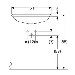 Geberit Variform Eliptik Tezgah Altı Lavabo - 500.756.01.2 - 5