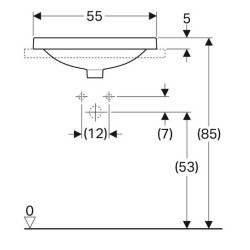 Geberit Variform Dikdörtgen Tezgah Üstü Lavabo - 500.738.01.2 - 4