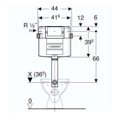 Geberit Alpha Gömme Rezervuar 8 cm Helataşı Uyumlu - 4