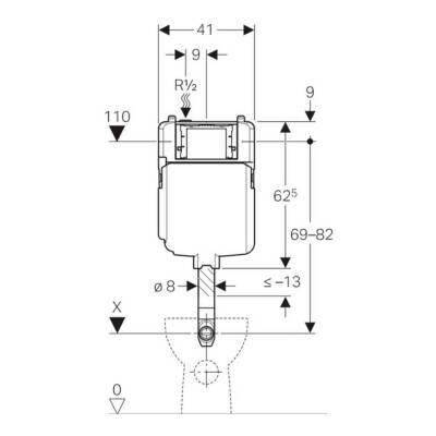 Geberit Sigma Gömme Rezervuar Helataşı Uyumlu 8 cm 109.791.00.1 - 2