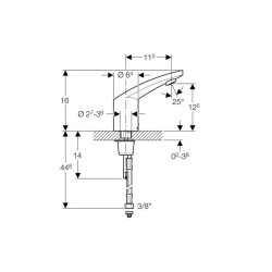 Geberit Type 185 Fotoselli Lavabo Bataryası Çift Su Girişli Elektrikli 116.145.21.1 - 3