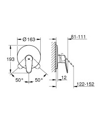 Grohe Eurodisc Cosmopolitan Ankastre Duş Bataryası - 19549002 - 2