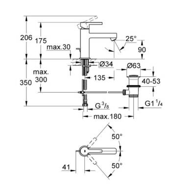 Grohe Lineare Tek Kumandalı Lavabo Bataryası - 23443000 - 4