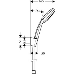 Hansgrohe Croma 100  Duş Askısı Seti Vario 160 cm Duş Hortumu Krom 27594000 - 2