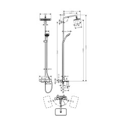 Hansgrohe Croma E 280 Duş Kolonu Termostatik Banyo Bataryalı 27687000 - 3