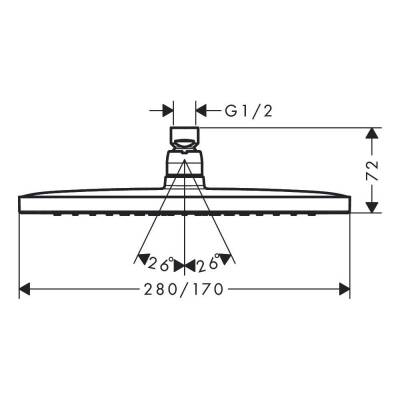 Hansgrohe Croma E Tepe Duşu 280 1 jet Krom 26257000 - 3