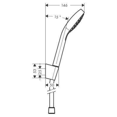 Hansgrohe Croma Select E Duş Askı Seti Vario, 160 cm Duş Hortumu 26413400 - 2