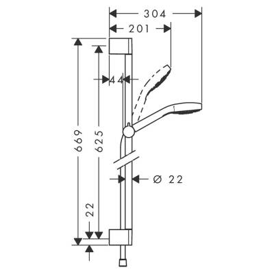 Hansgrohe Croma Select E Duş Seti Vario, 65 cm Duş Barı 26582400 - 2