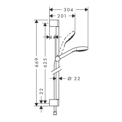 Hansgrohe Croma Select S Duş Seti Vario, 65 cm Duş Barı 26562400 - 2