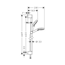 Hansgrohe Crometta Duş Seti Vario, 65 cm Duş Barı 26532400 - 2