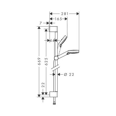 Hansgrohe Crometta Duş Seti Vario, 65 cm Duş Barı 26532400 - 2