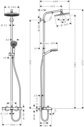 Hansgrohe Duş Kolonu 240 1 Jet, Banyo Termostatı İle Crometta S 27320000 - 2