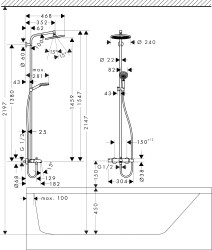 Hansgrohe Duş Kolonu 240 1 Jet, Banyo Termostatı İle Crometta S 27320000 - 3