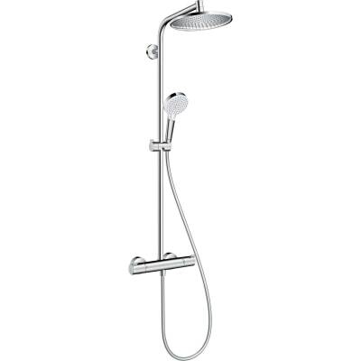 Hansgrohe Duş Kolonu 240 1 Jet, Ecosmart, 9 lt/dk, Termostat İle ( Tepe Duşu Yuvarlak ) Crometta S 27268000 - 1