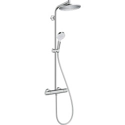 Hansgrohe Duş Kolonu 240 1 Jet, Ecosmart, 9 lt/dk, Termostat İle ( Tepe Duşu Yuvarlak ) Crometta S 27268000 - 1