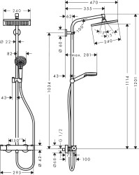 Hansgrohe Duş Kolonu 240 1 Jet, EcoSmart, Termostat İle Crometta E 27281000 - 4