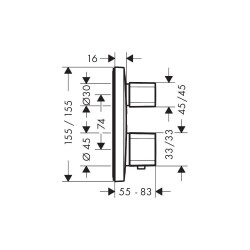 Hansgrohe Ecostat E Termostatik Ankastre Banyo Bataryası 15708000 - 2