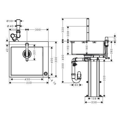 Hansgrohe Eviye kombinasyonu C71 C71-F450-06 450 Select 43201000 - 5