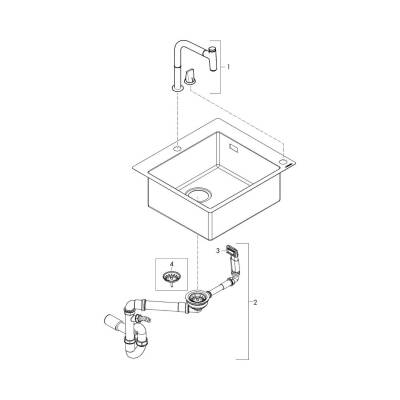 Hansgrohe Eviye kombinasyonu C71 C71-F450-06 450 Select 43201000 - 6