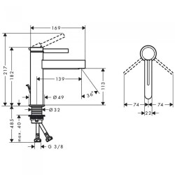 Hansgrohe Finoris 110 Lavabo Bataryası Krom Gider Seti Dahil 76020000 - 5