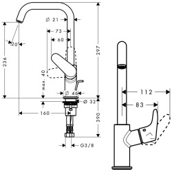 Hansgrohe Focus Kuğu Lavabo Bataryalı Üçlü Set - 3