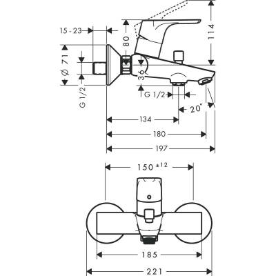 Hansgrohe Focus Tek Kollu Banyo Bataryası 31940000 - 2