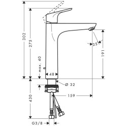 Hansgrohe Focus Tek Kollu Lavabo Bataryası 190 Kumandalı Krom 31608000 - 3